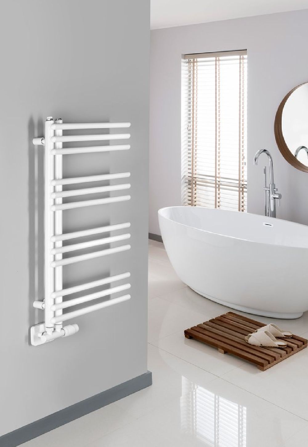 Aqualine Poseidon grzejnik łazienkowy drabinkowy 74x45 cm biały PS474 - Wysyłka w 24h