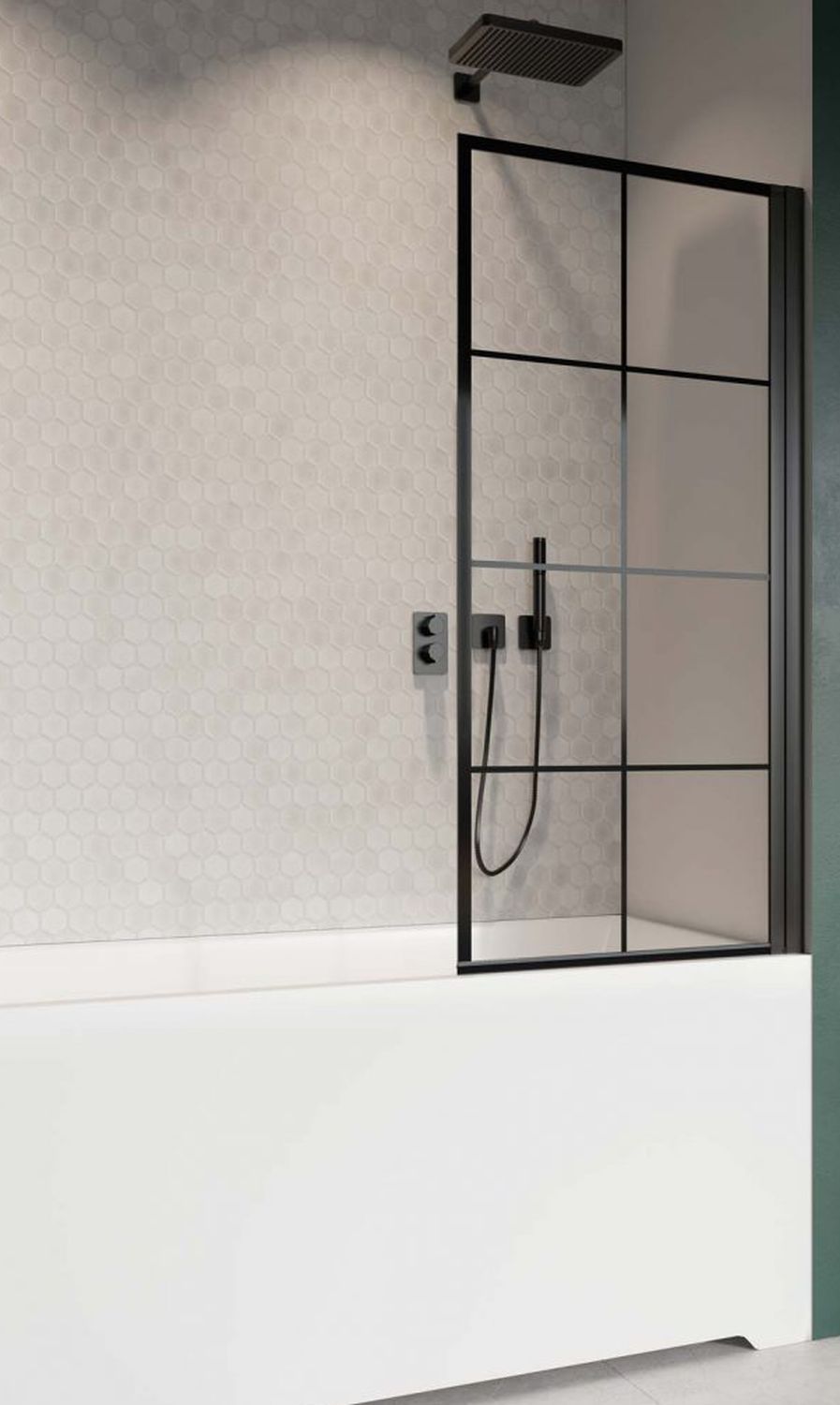 Radaway Nes Black PNJ I Factory parawan nawannowy 80 cm prawy czarny mat/szkło factory 10011080-54-55R