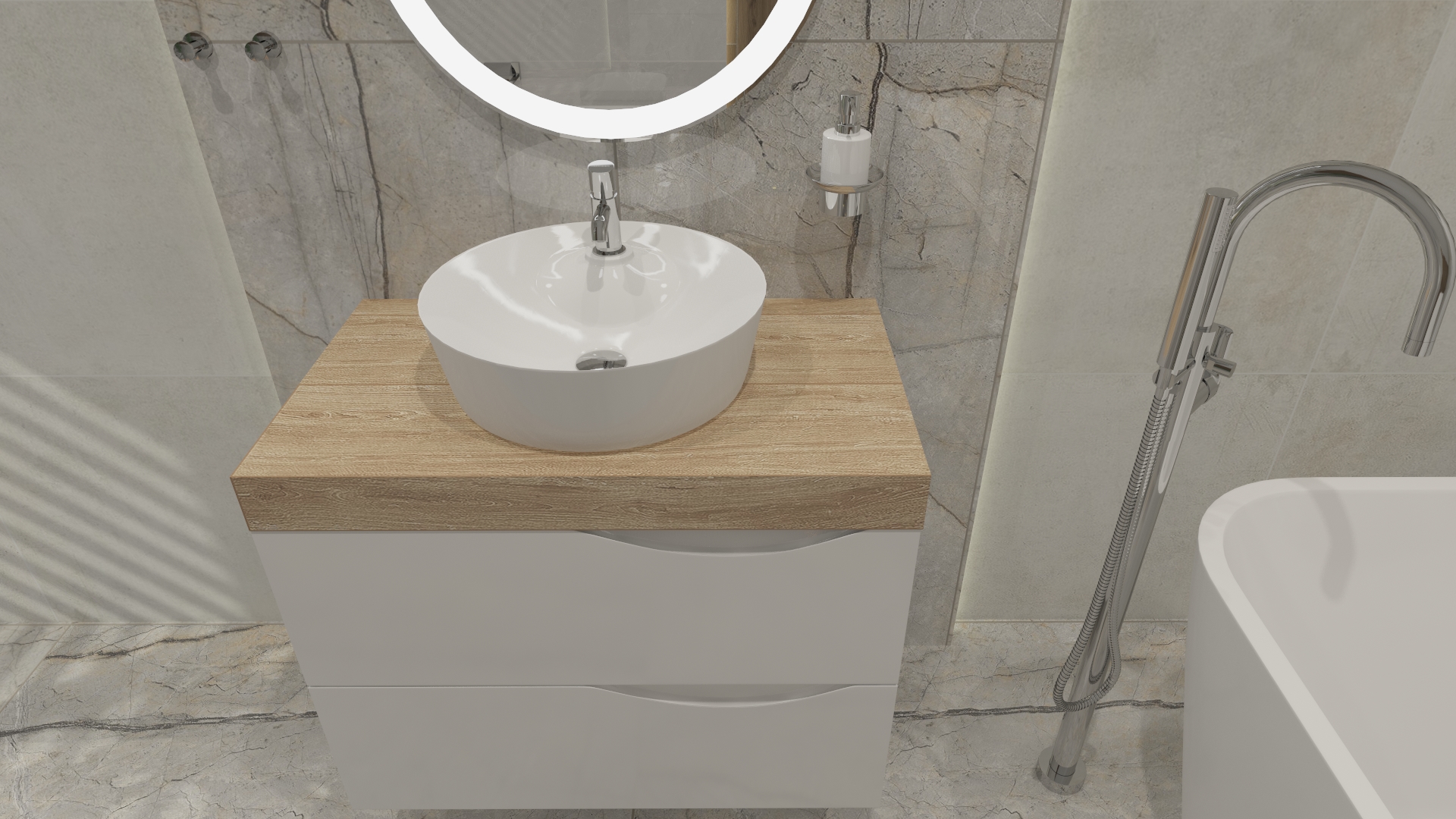 LaVita Caribe umywalka 43x,5x43,5 cm nablatowa biały połysk