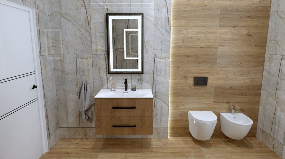 LaVita Montana szafka 60 cm podumywalkowa wisząca orzech