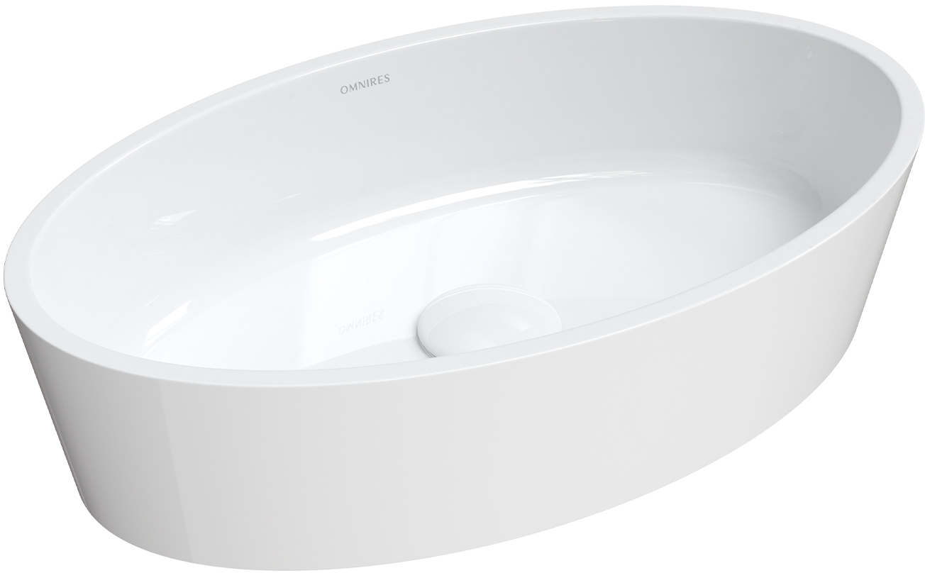 Omnires Bari M+ umywalka 50x30 cm nablatowa owalna biały połysk BARI500UNBP - Wysyłka w 24h