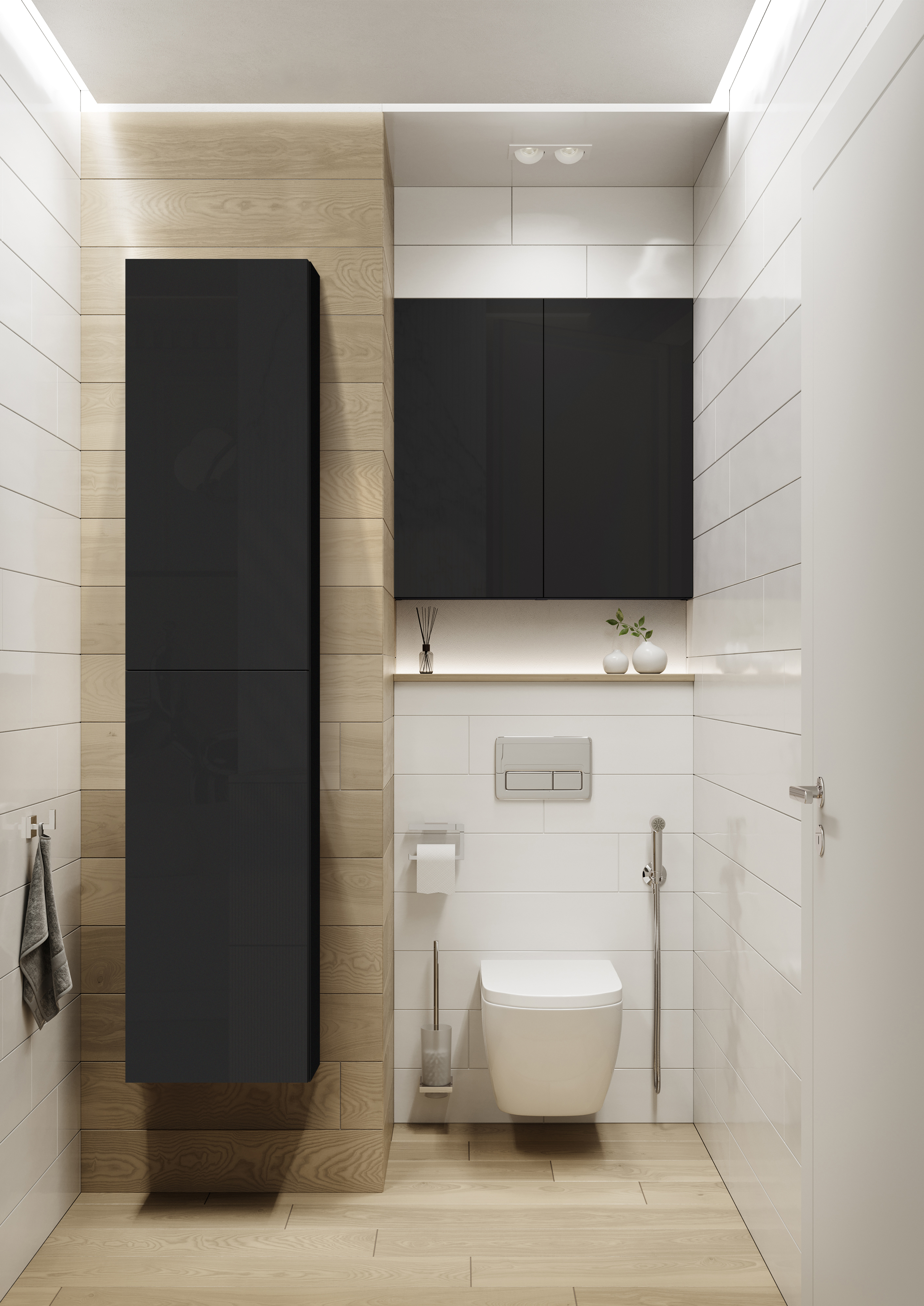 Elita For All szafka boczna 180 cm wysoka wisząca czarny połysk RE030400063510