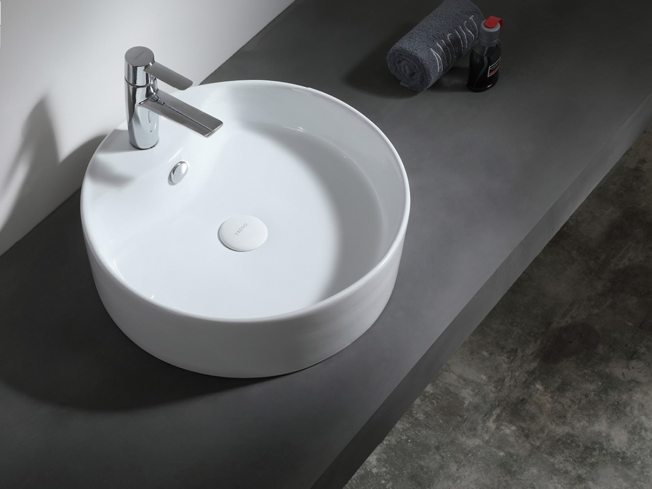 Uptrend Eros umywalka 46x46 cm nablatowa okrągła biały połysk TR4104