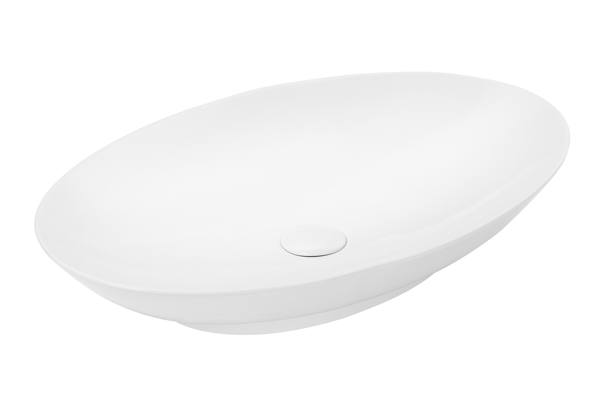 Uptrend Mona umywalka 67x42 cm nablatowa owalna biały połysk TR41280