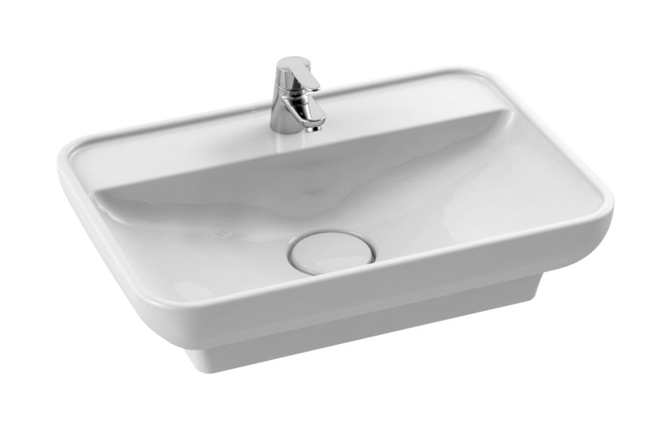 CeraStyle Lal umywalka 60x42 cm nablatowa / wpuszczana prostokątna biała 072700-u - Wysyłka w 24h