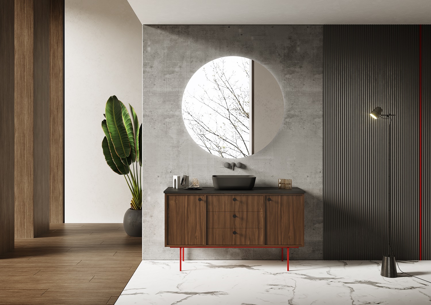 Elita Legacy szafka 140x45,6x54 cm podumywalkowa wisząca orzech amerykański RE01140109D480