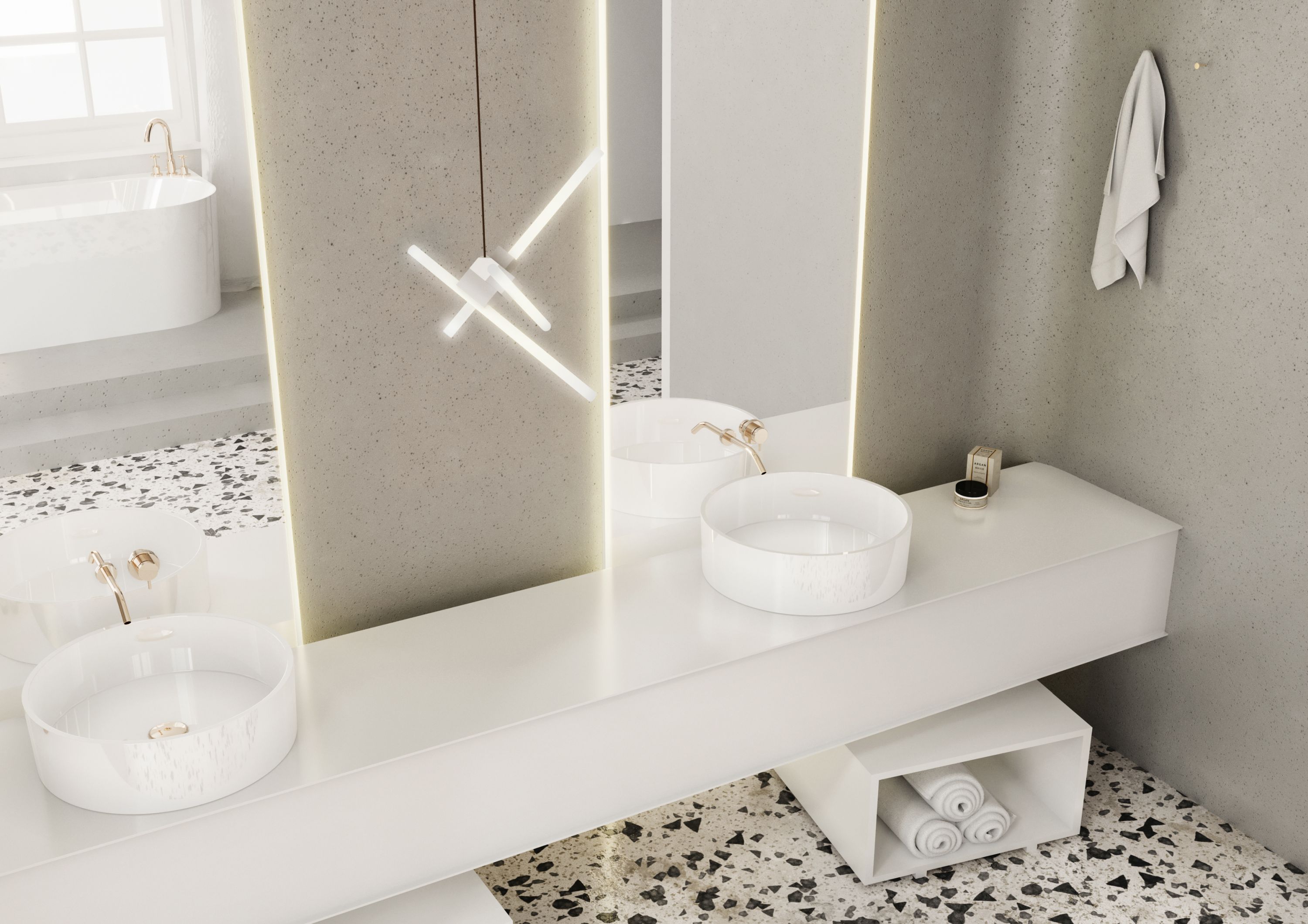 Miraggio Sofia umywalka 47,7 cm nablatowa okrągła biały połysk 0000242