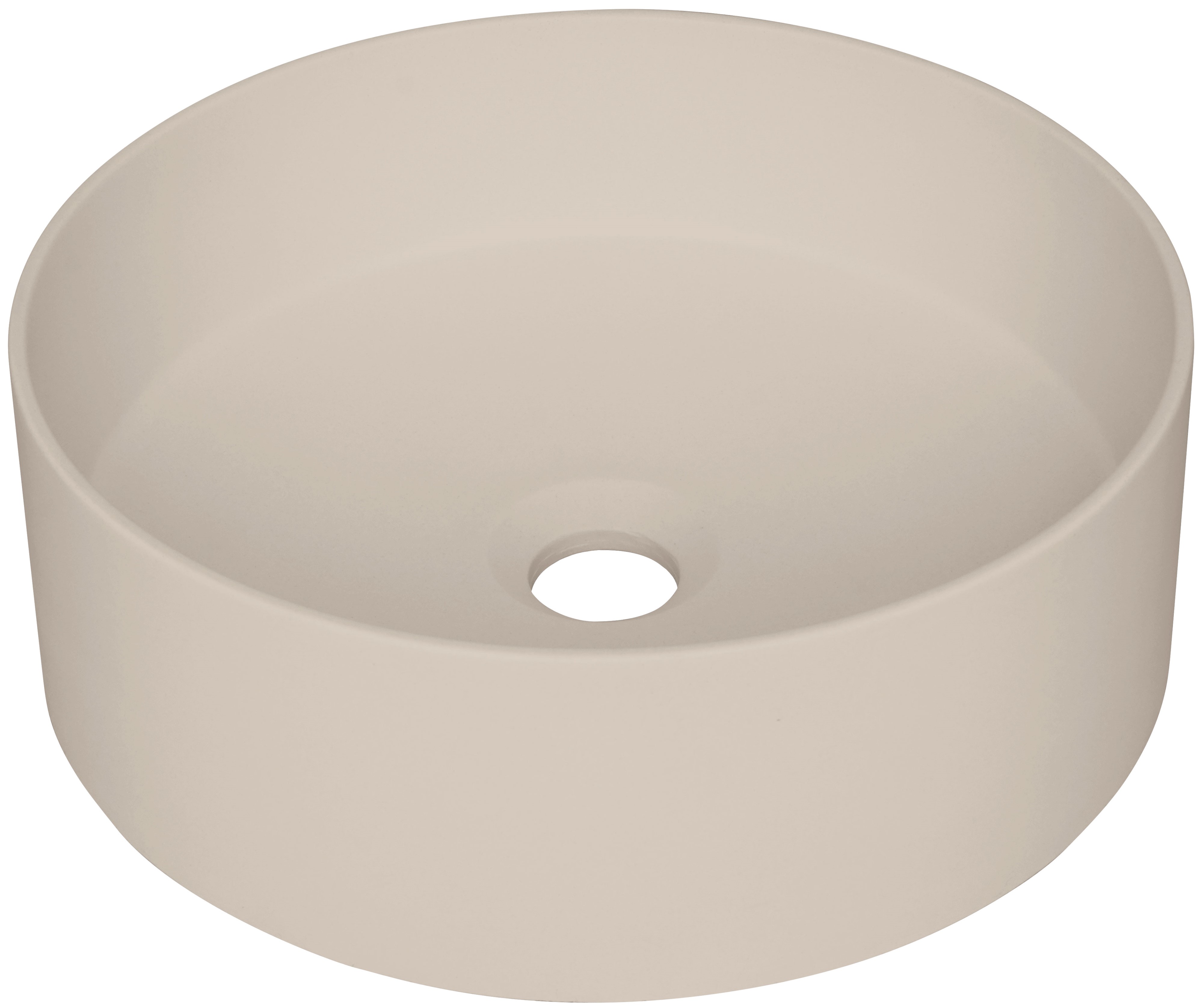 Deante Silia umywalka 36x36 cm okrągła nablatowa beżowa CQS_5U4S