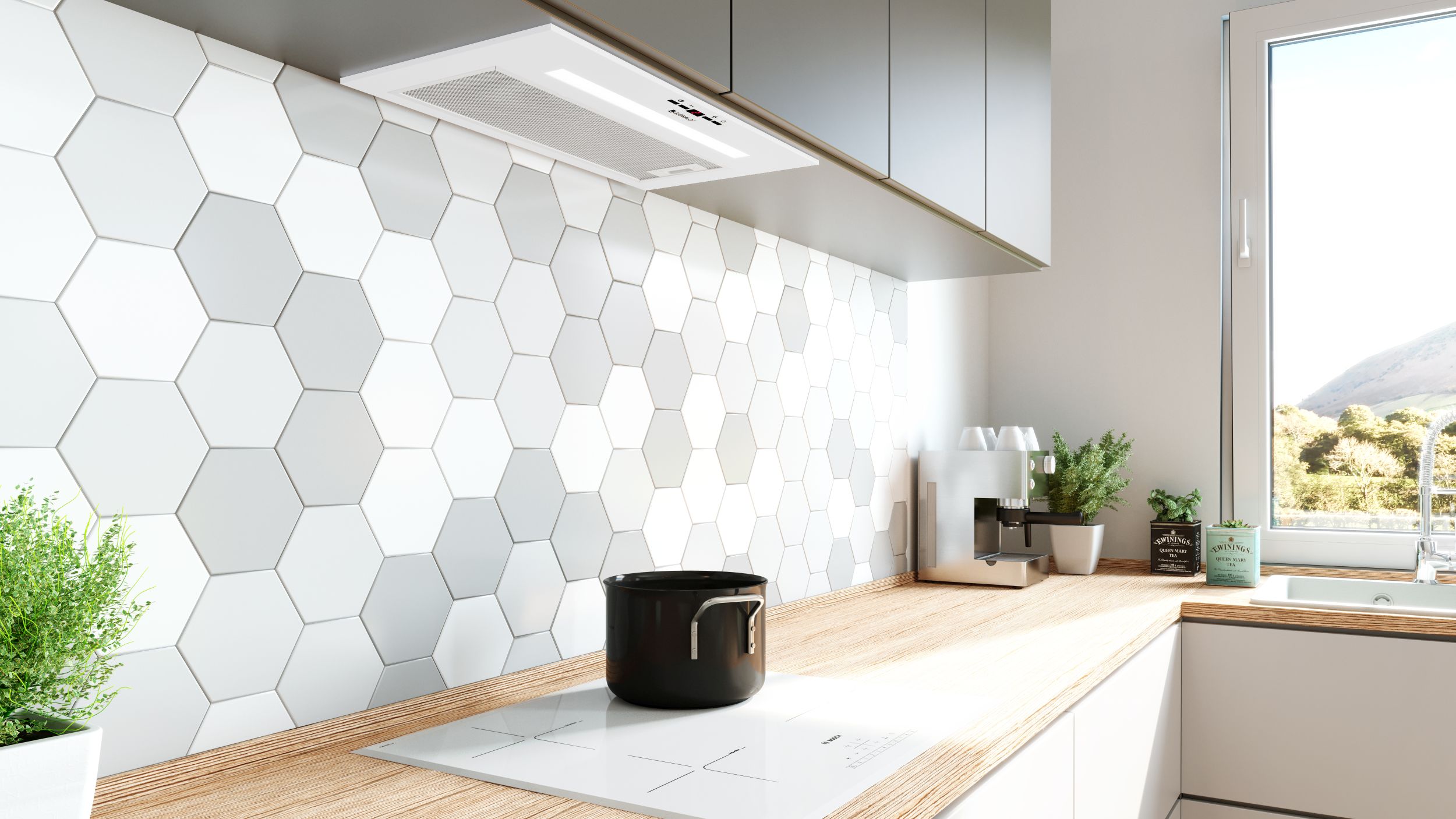 Globalo Design Agendero okap kuchenny 55 cm podszafkowy biały AGENDERO_60_2_WHITE