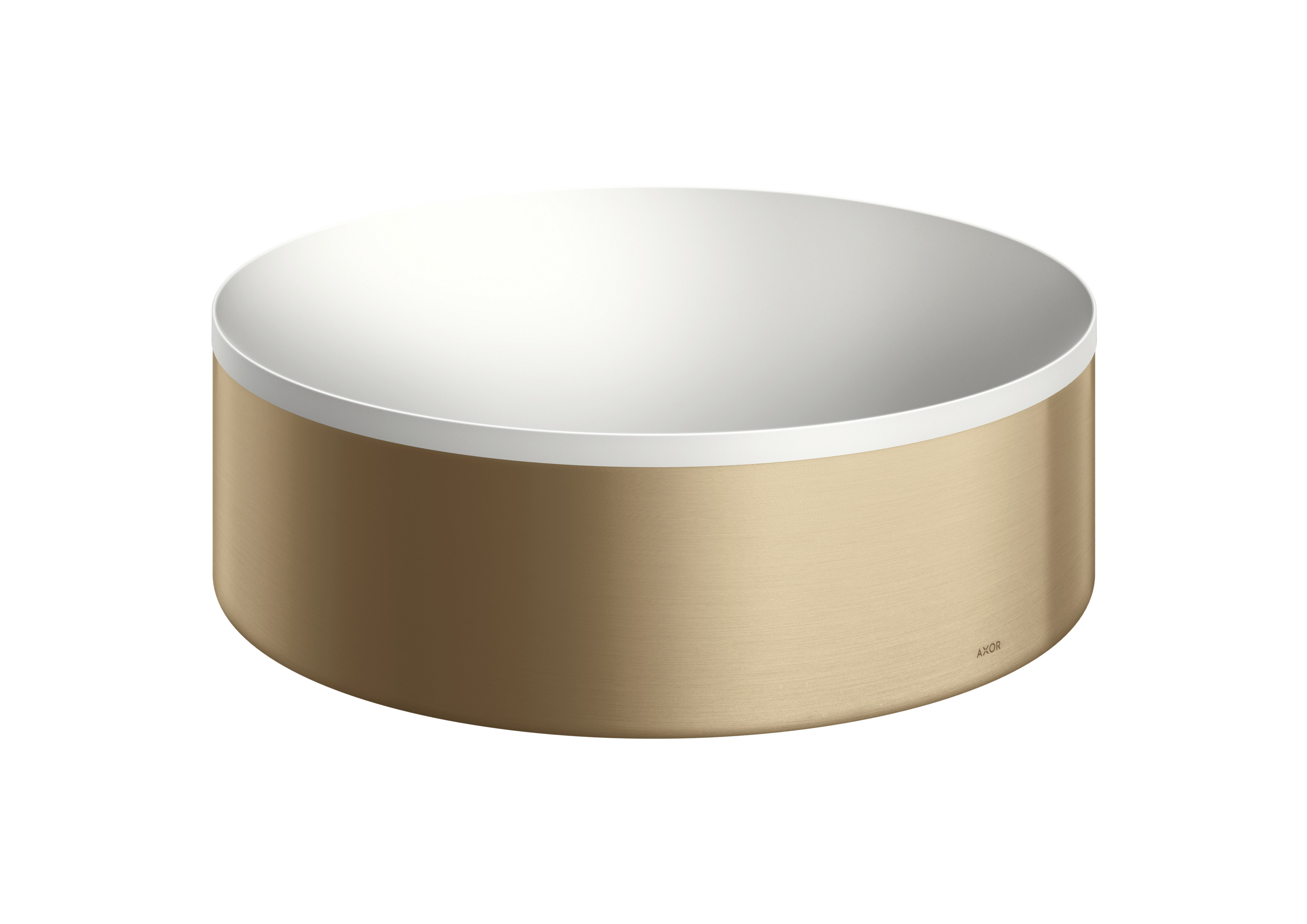 Axor Suite umywalka 30 cm nablatowa okrągła biały/brąz szczotkowany 42000140