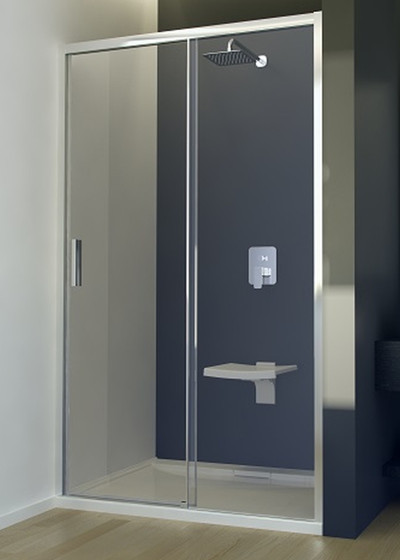 Besco Actis drzwi prysznicowe 120 cm przesuwne chrom błyszczący/szkło przezroczyste DA-120