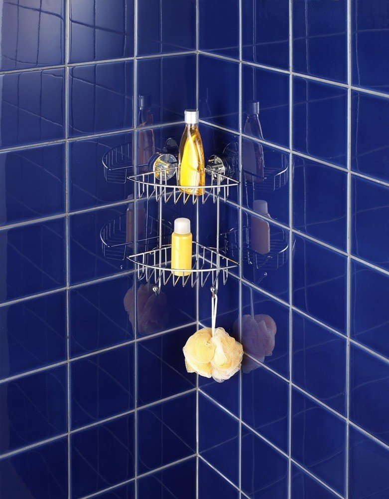 Wenko Bari półka łazienkowa 22,5 cm narożna podwójna srebrny 20888100