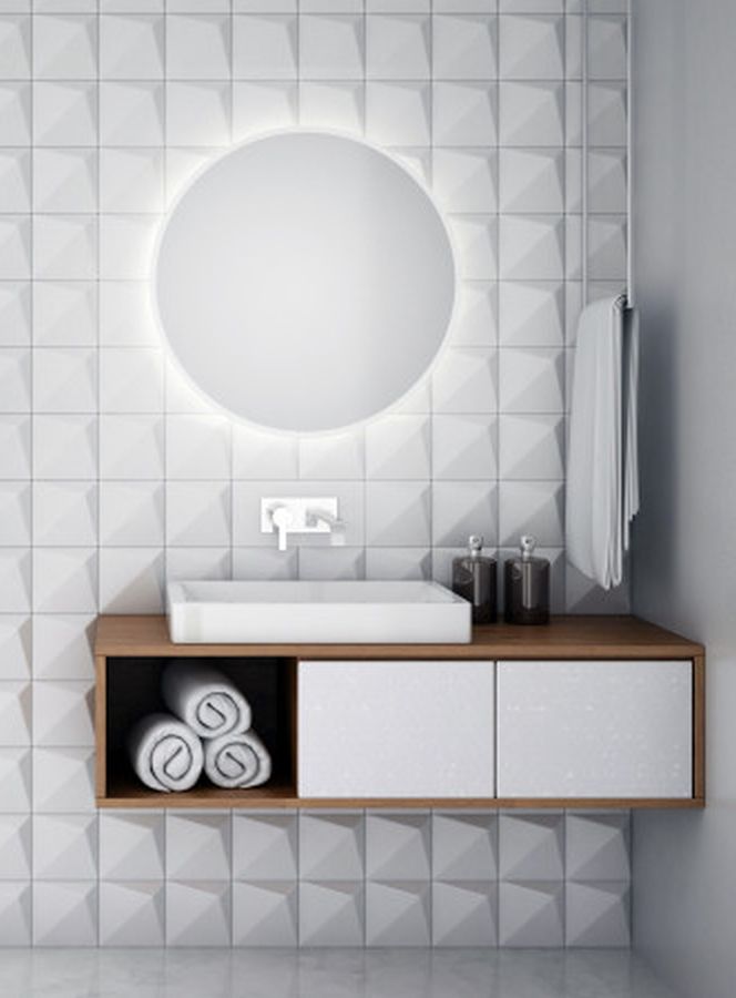 Dubiel Vitrum Senso lustro okrągłe 70 cm z oświetleniem LED