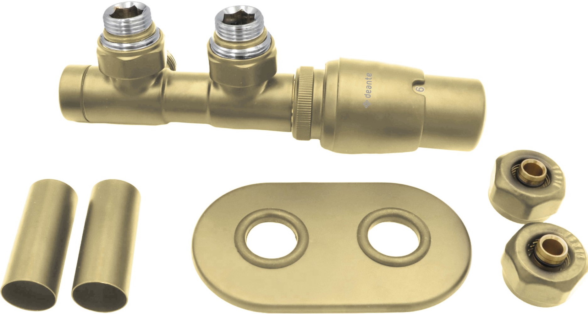 Deante Silia zestaw termostatyczny prawy złoty mat AGI_RZP1