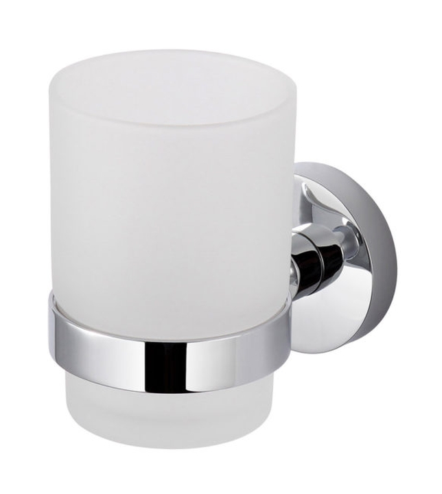 Stella Classic kubek do mycia zębów z uchwytem ściennym chrom/szkło matowe 07.411 - Wysyłka w 24h