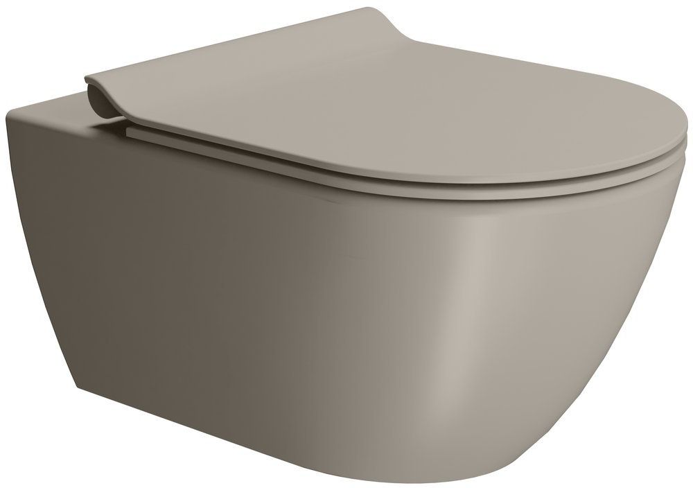 GSI Pura miska WC wisząca bez kołnierza Swirlflush tortora dual-mat 881505