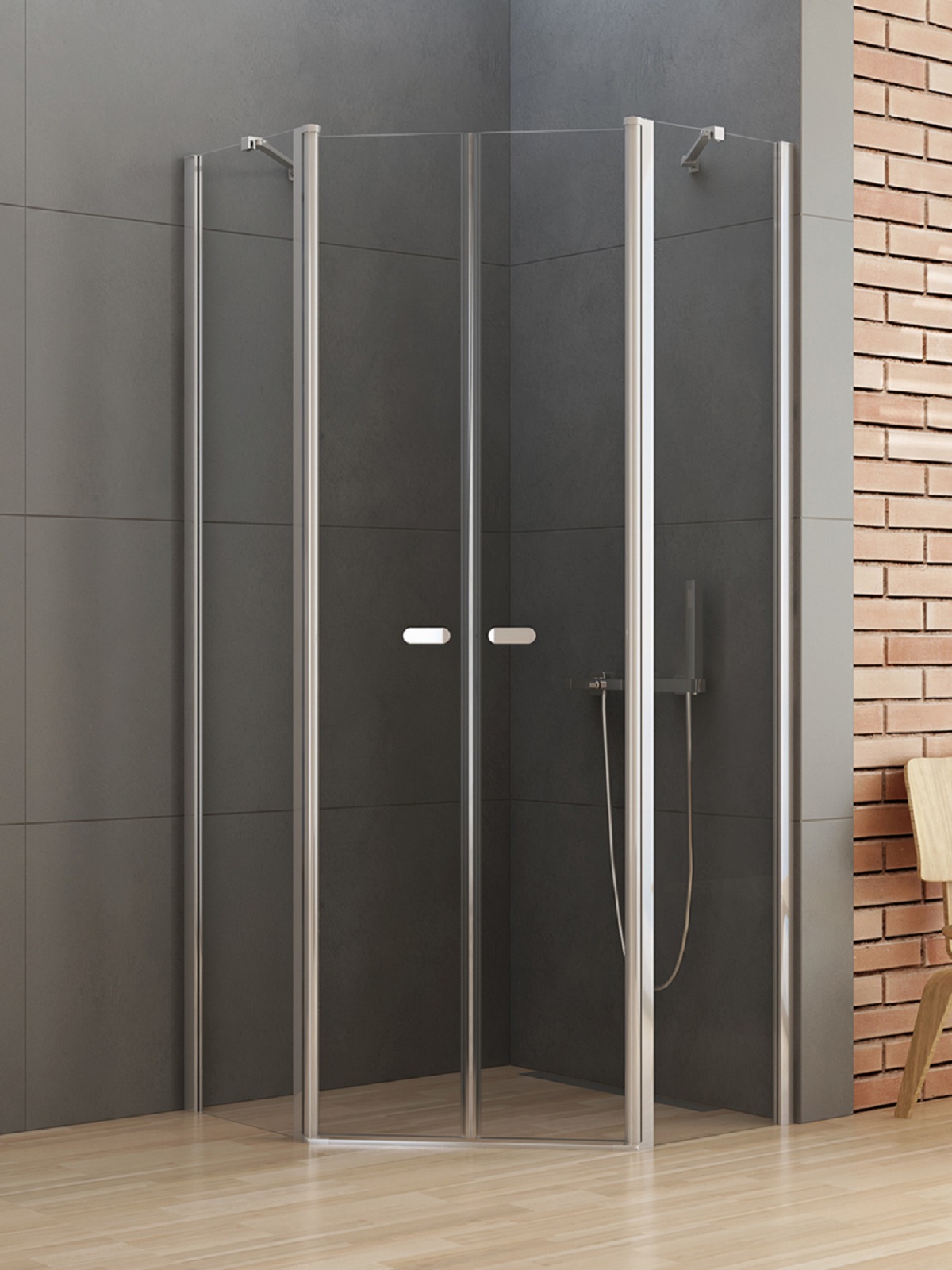 New Trendy New Soleo kabina prysznicowa 80x80 cm chrom połysk/szkło przezroczyste K-0609