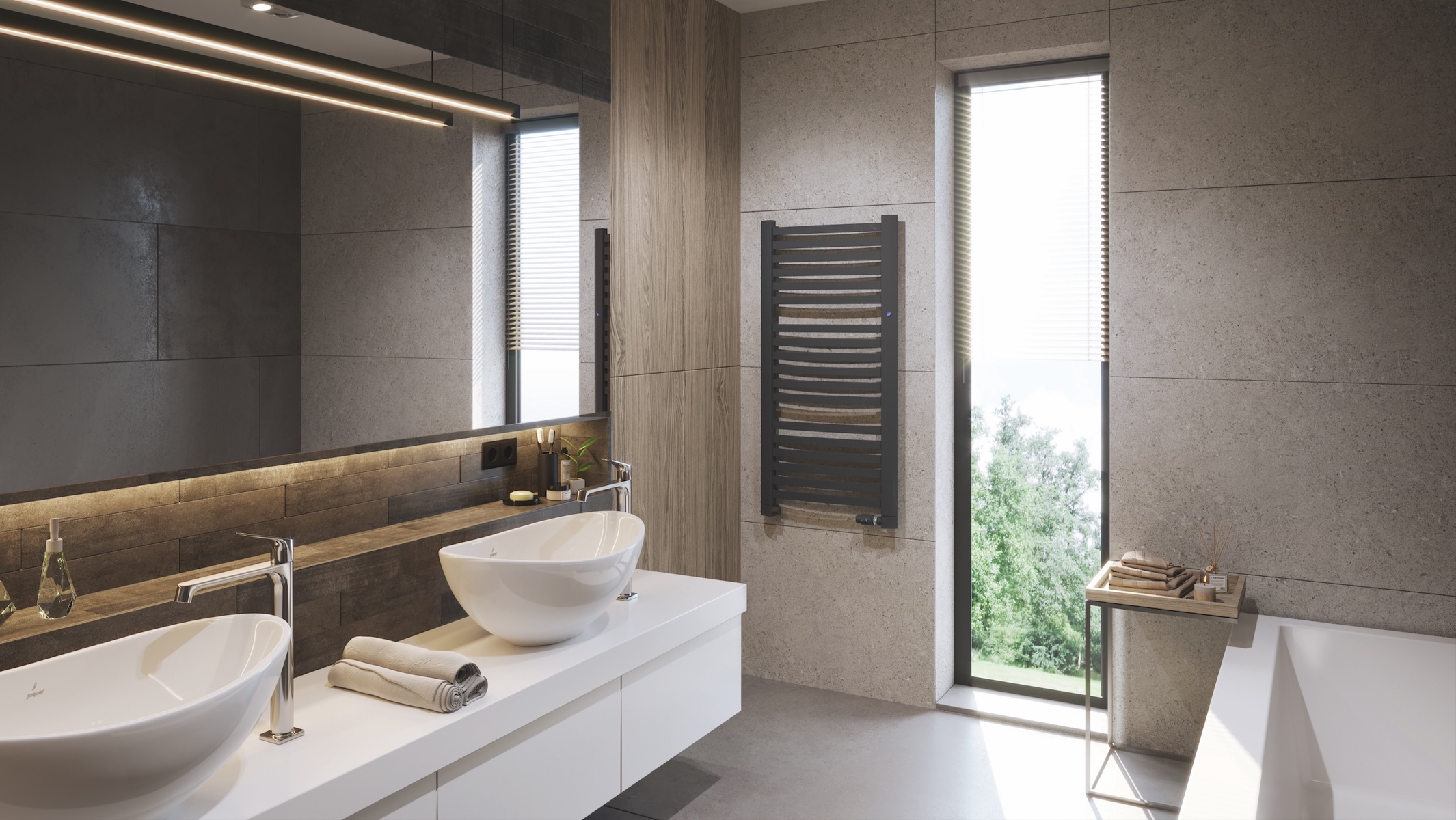 Instal Projekt Retto grzejnik łazienkowy drabinkowy 70,8x54 cm grafit RET-50/70C12