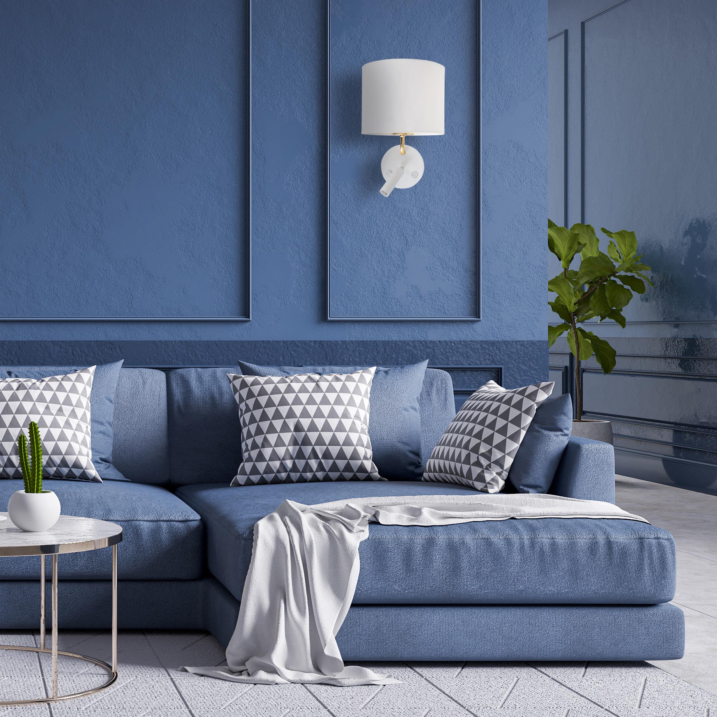 TK Lighting Richi kinkiet 1x60W+1x6W biały/złoty 1370 - Wysyłka w 24h