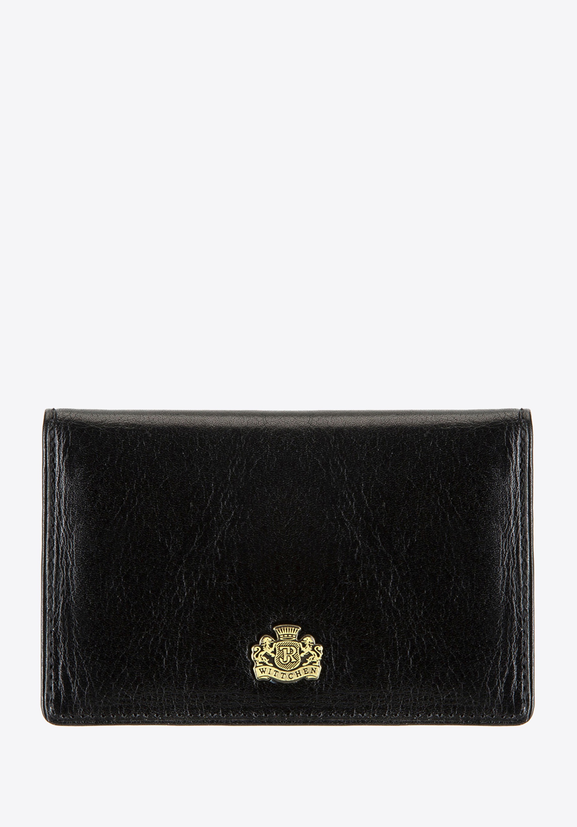 Etui na wizytówki skórzane z herbem czarne