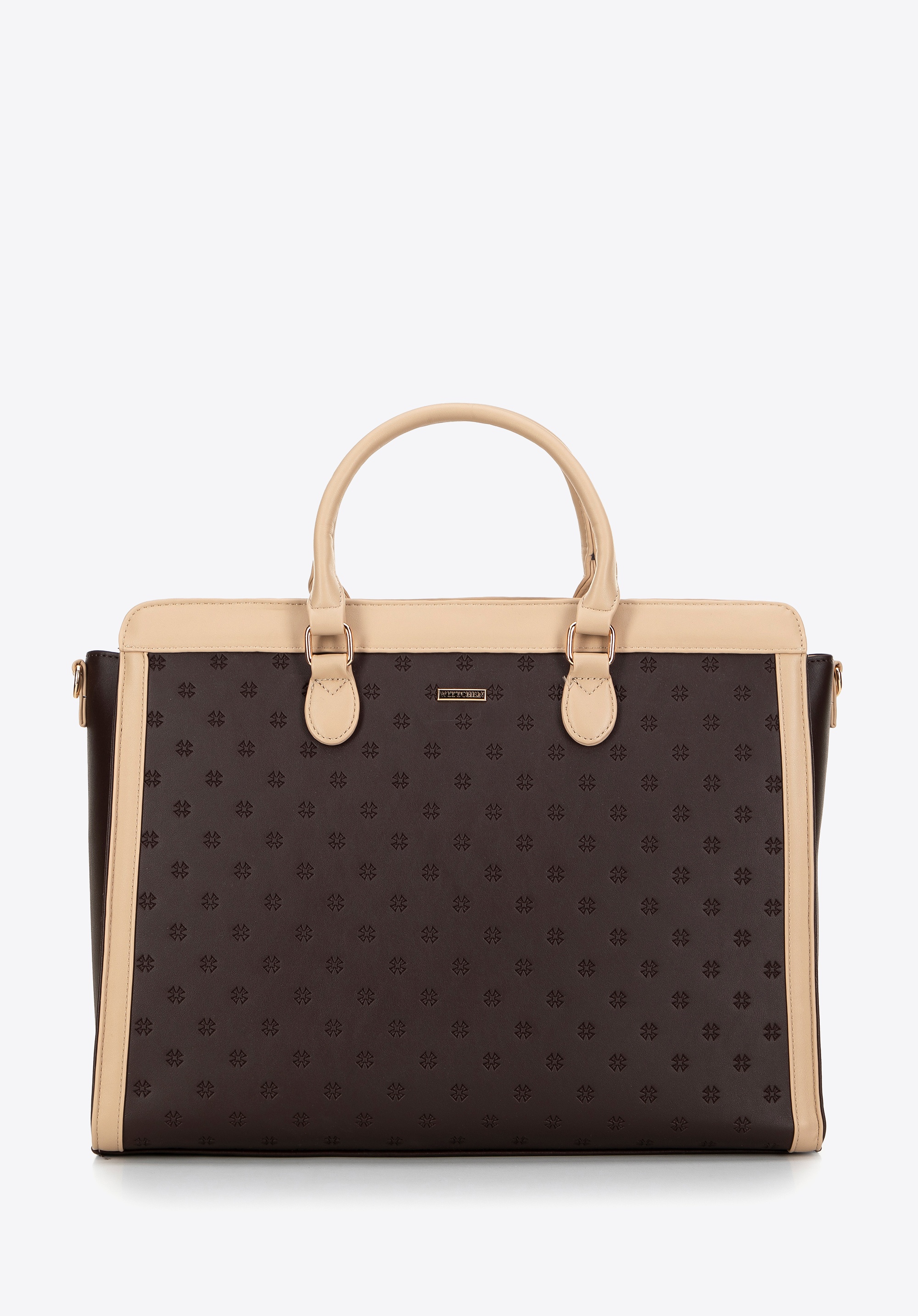 Damski kuferek z etui na laptopa 15,6'' brązowy