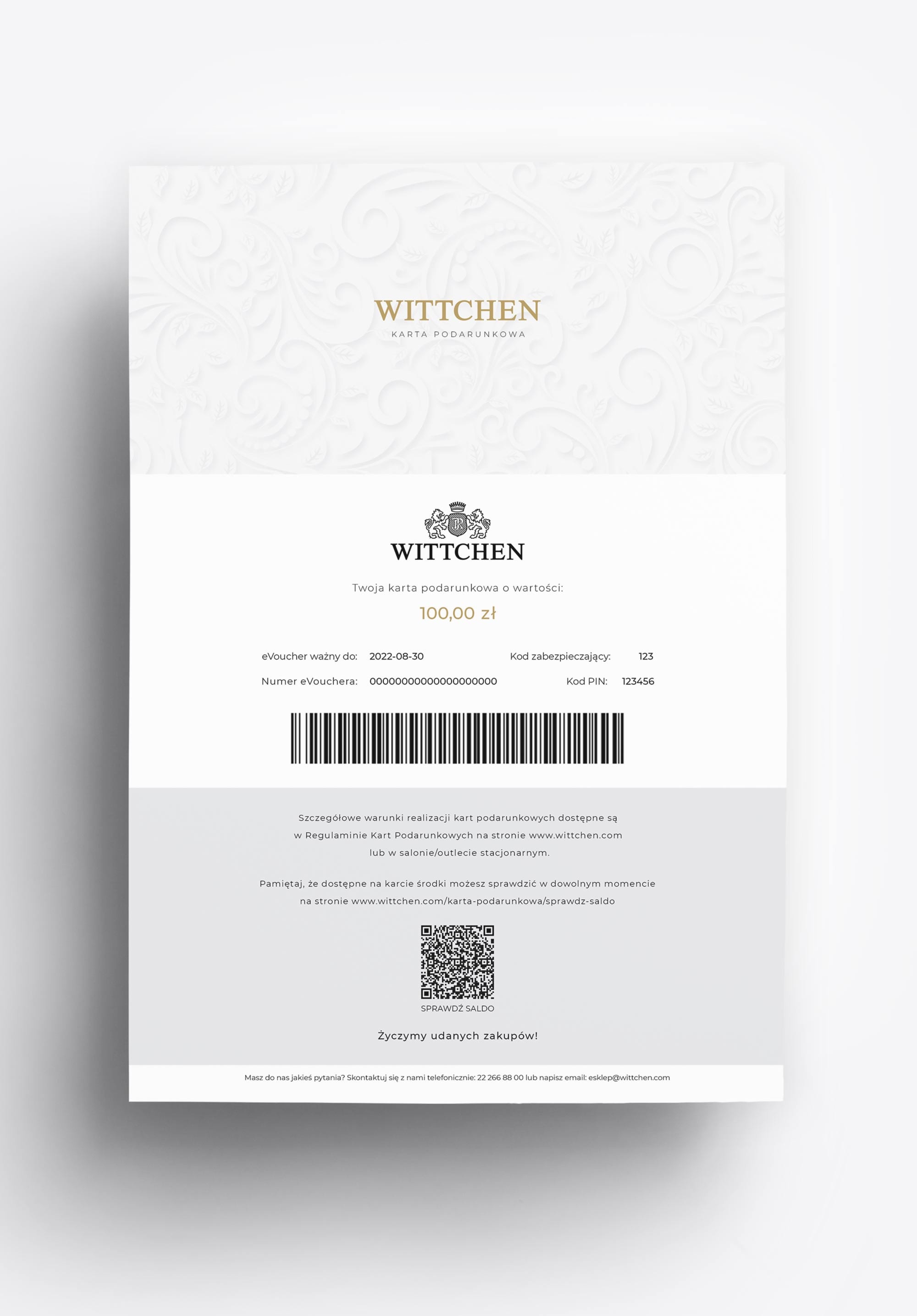 Karta podarunkowa online okolicznościowa ozdobna