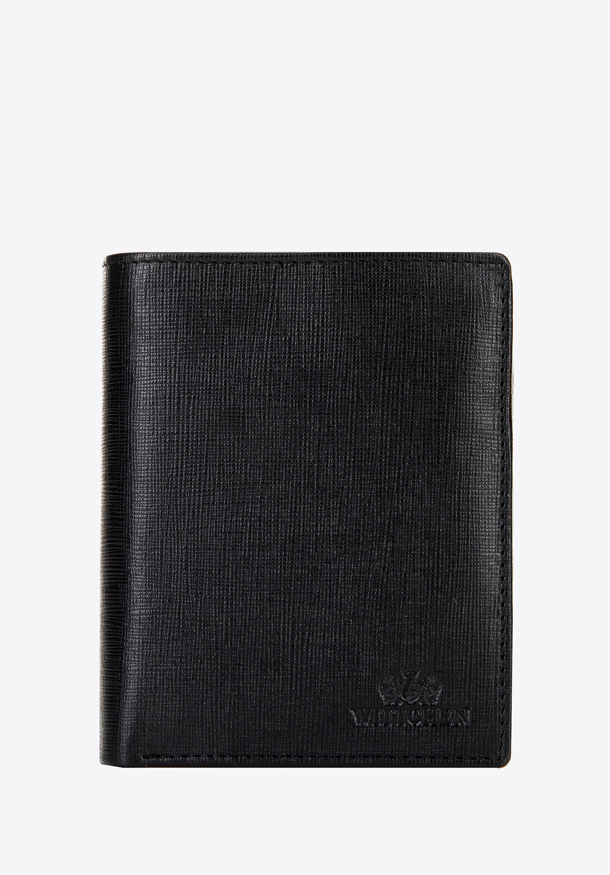 Męski portfel ze skóry o fakturze Saffiano czarny