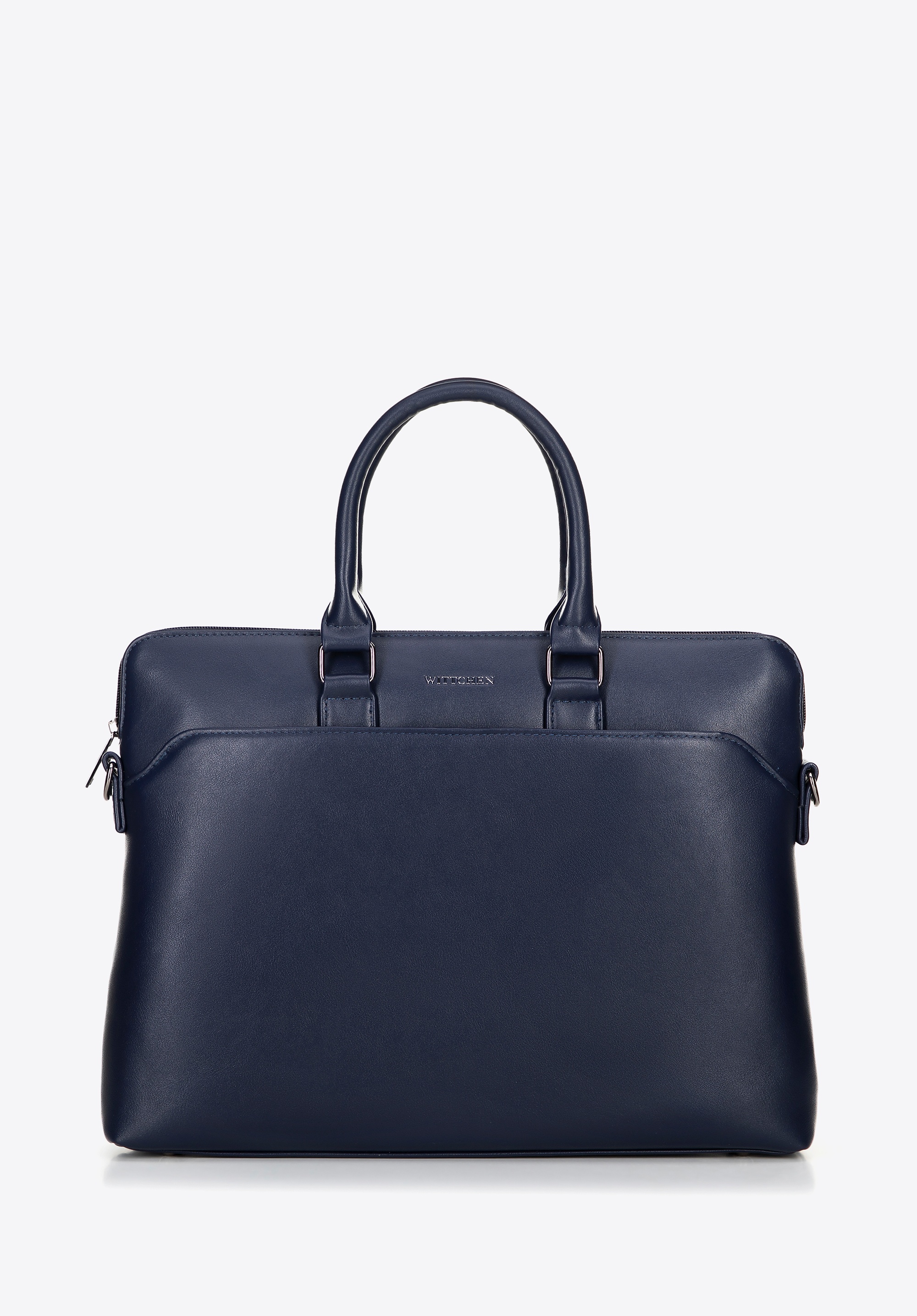 Torba na laptopa 16” z imitacji skóry granatowa