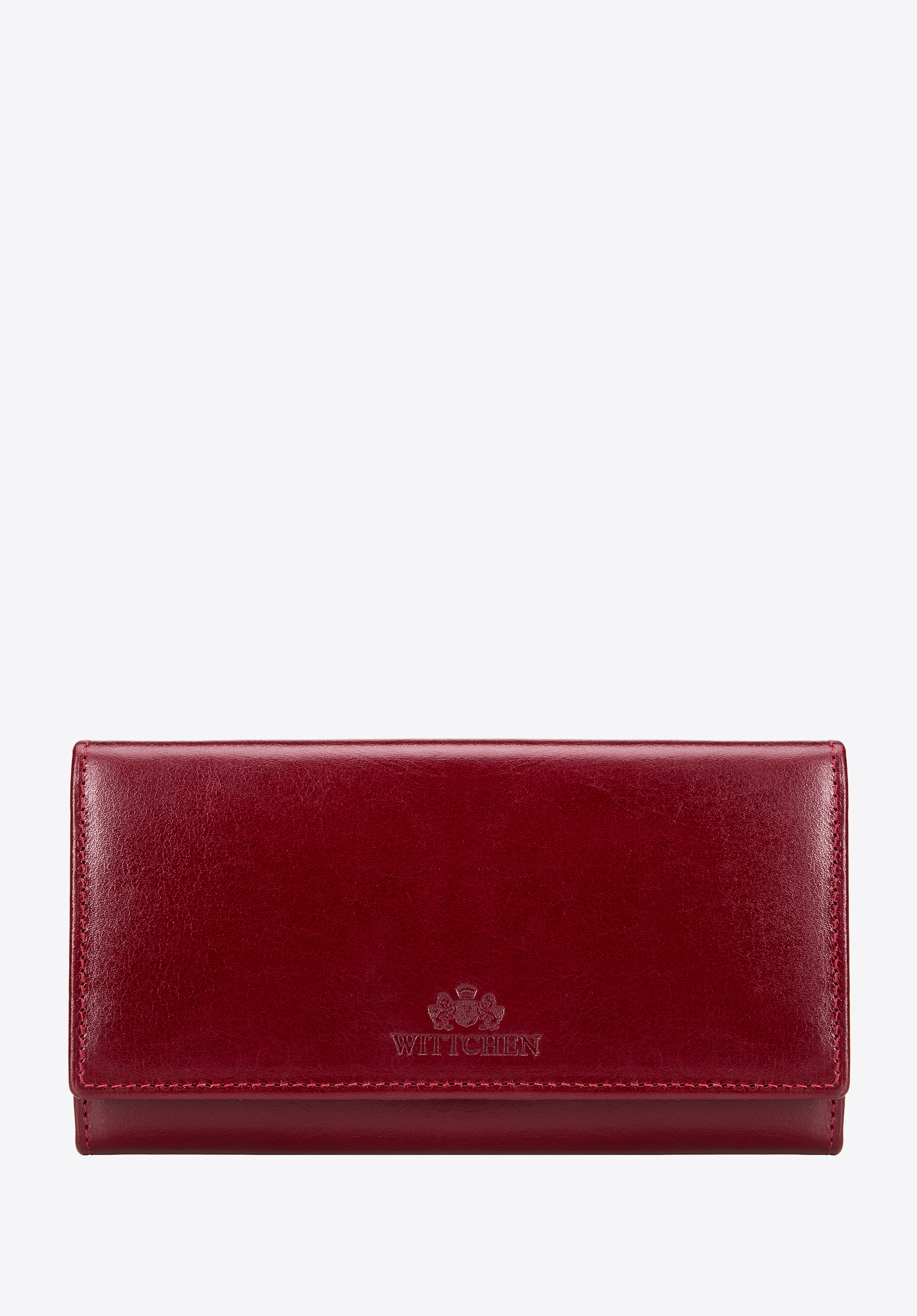 Duża portmonetka ze skóry naturalnej czerwona