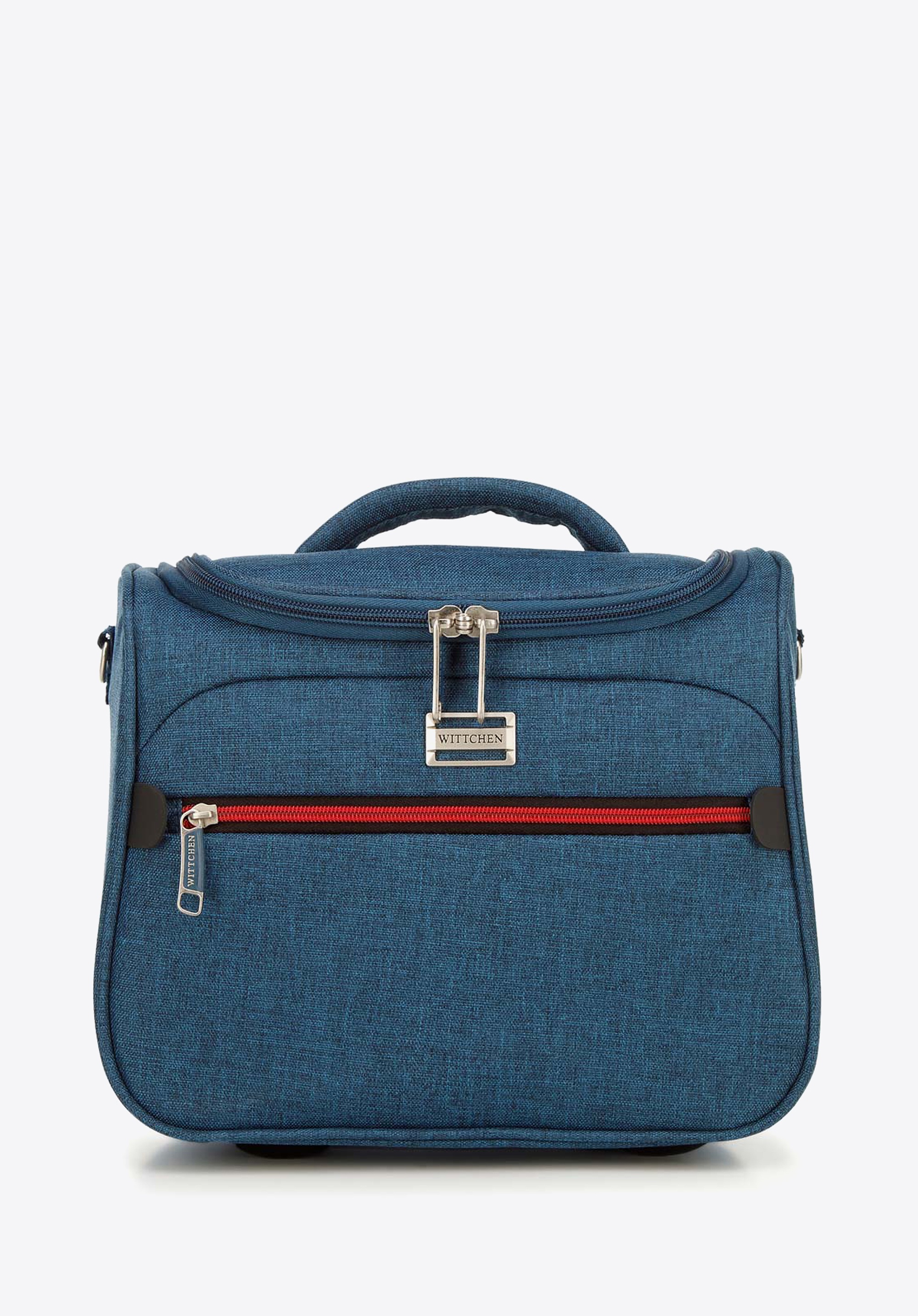 Kosmetyczka z kolorowym suwakiem morska