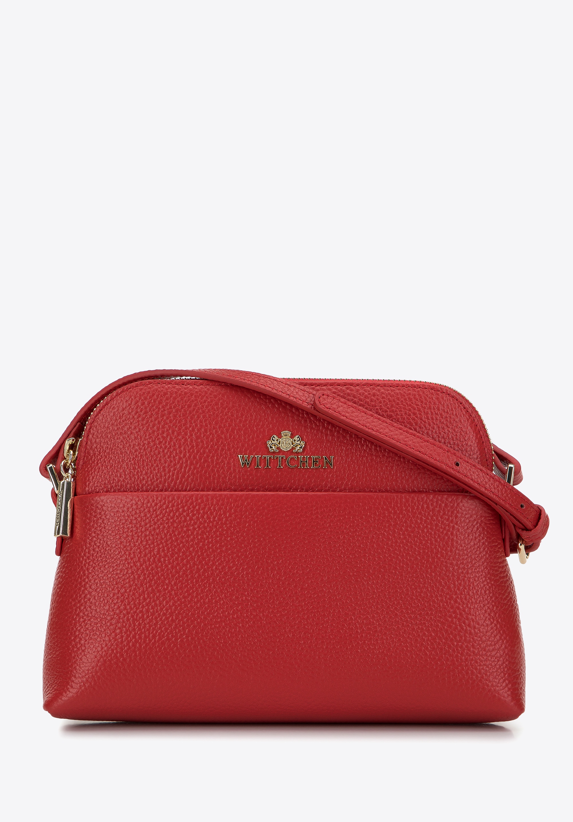 Minitorebka skórzana trapezowa czerwona