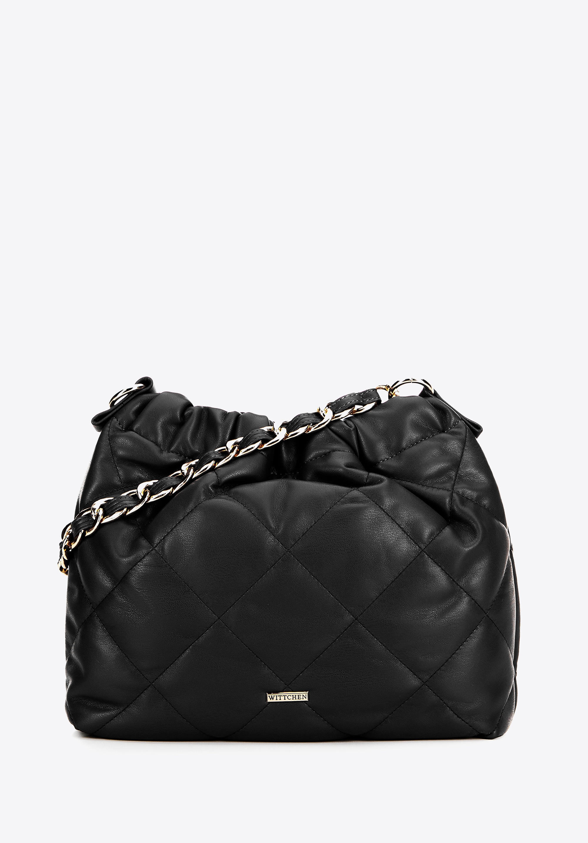 Damska torebka typu worek na łańcuszku czarna