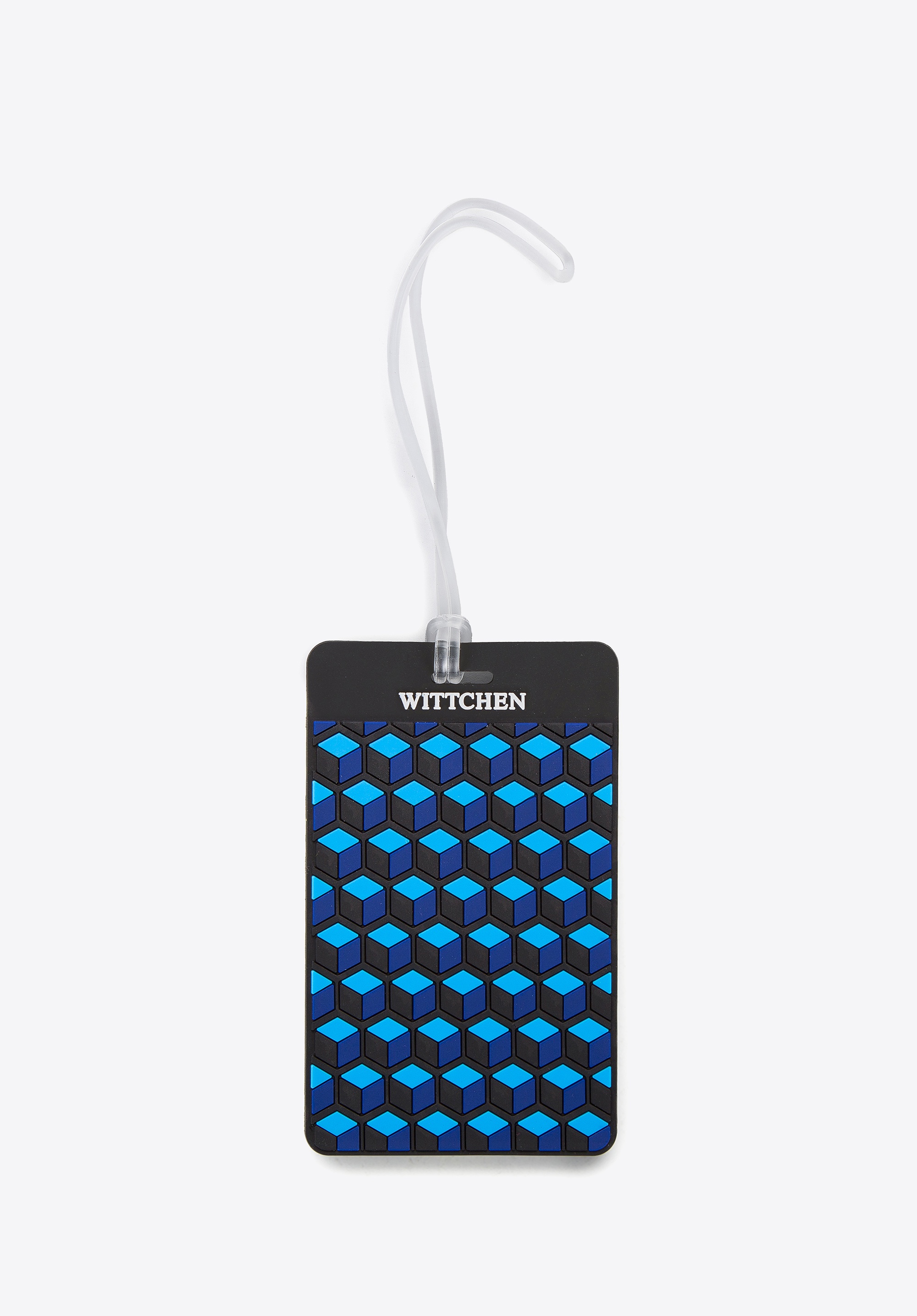Identyfikator do bagażu geometryczny czarno-niebieski