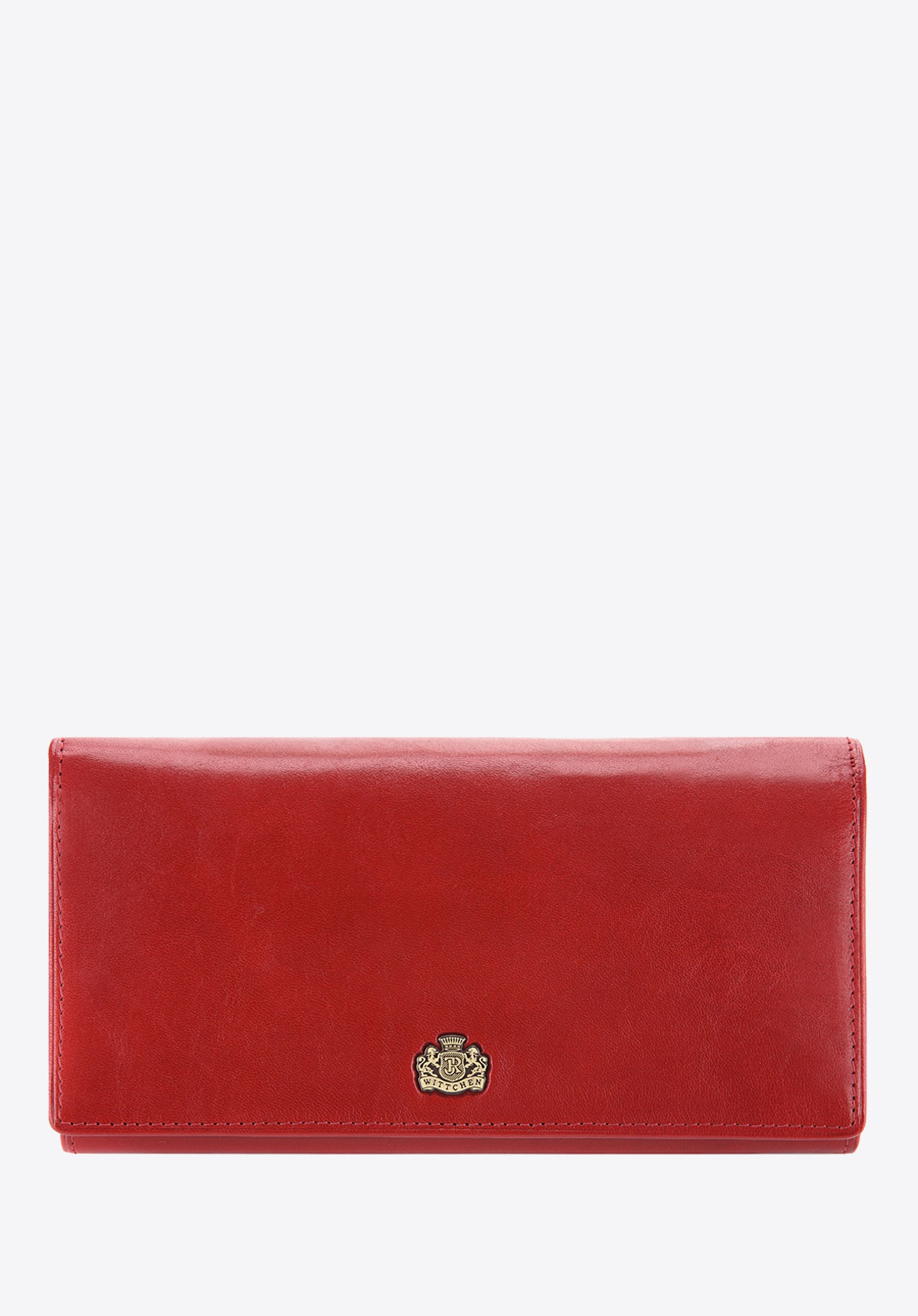 Damska duża portmonetka ze skóry naturalnej mieszcząca dowód rejestracyjny czerwona