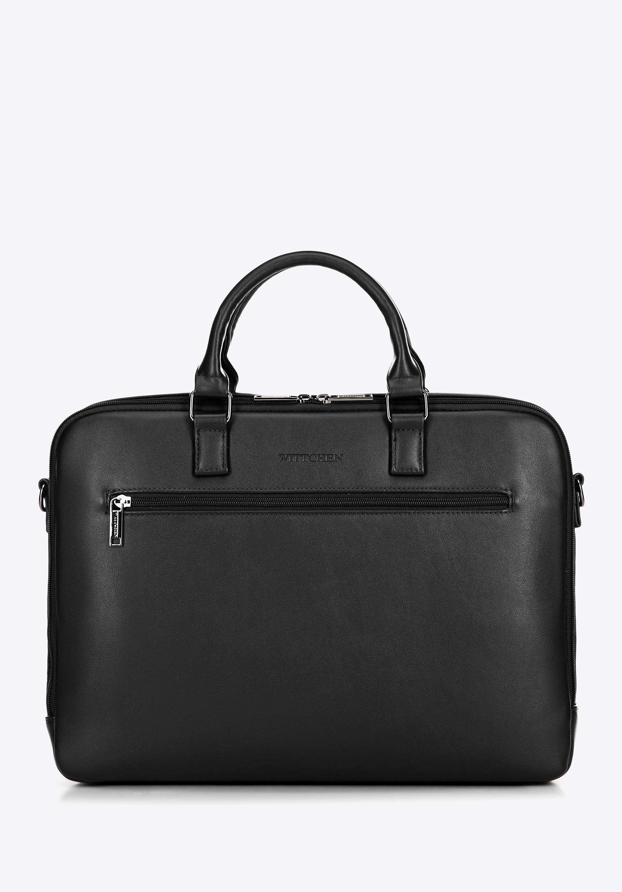 Męska torba na laptopa 16” z imitacji skóry czarna