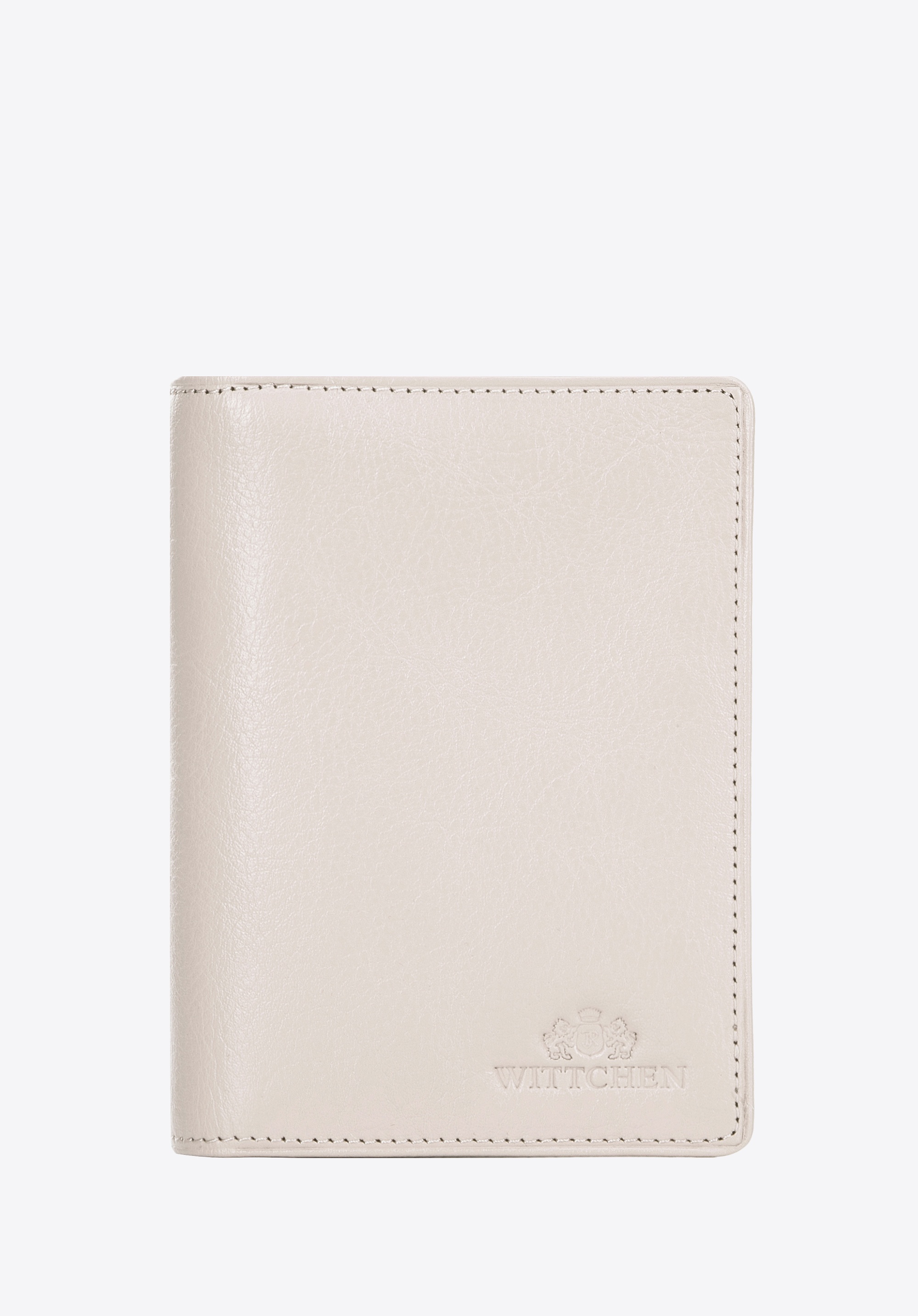 Etui na dokumenty skórzane z kieszenią beżowe