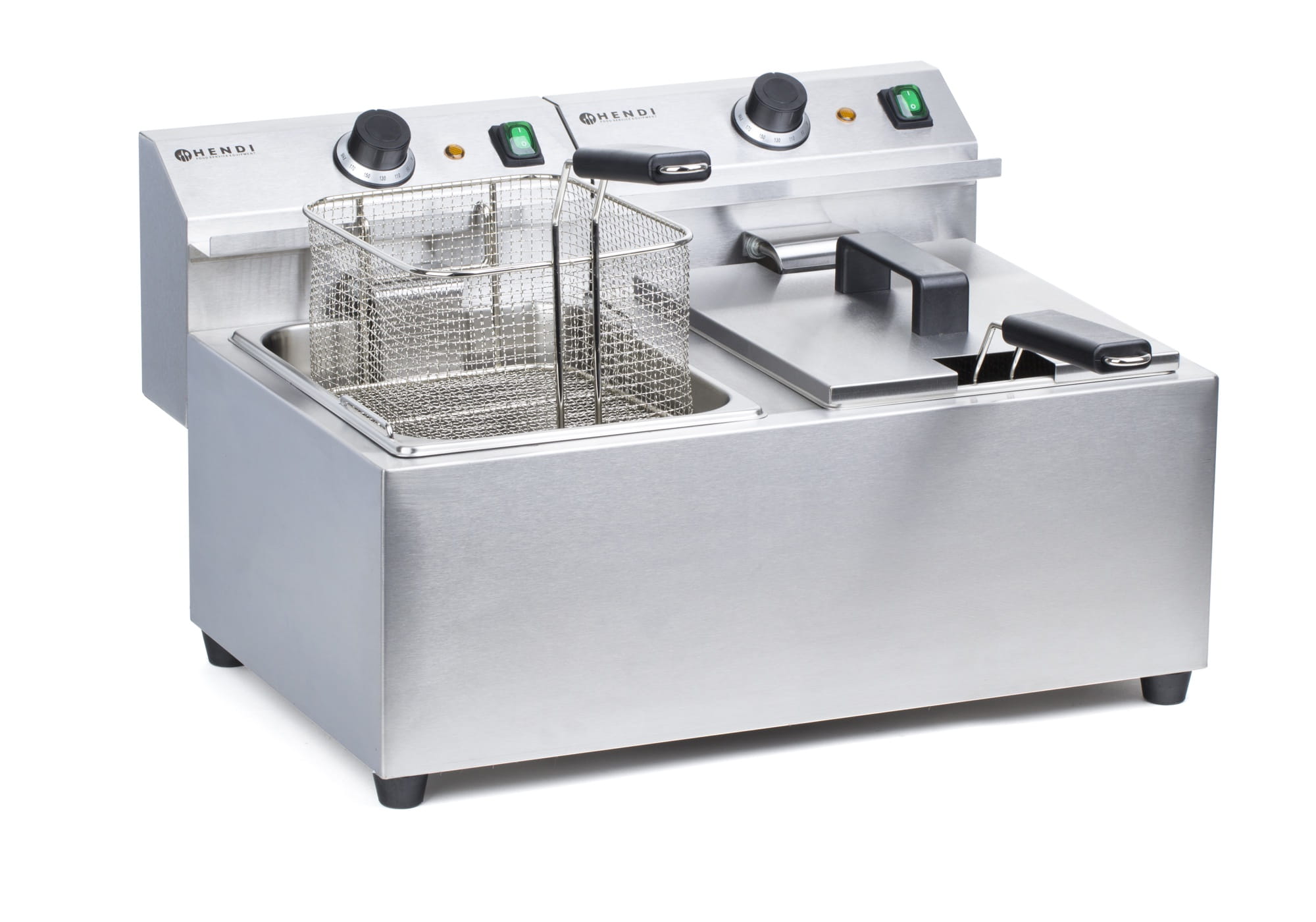Podwójna frytownica gastronomiczna 2x8 litrów Hendi