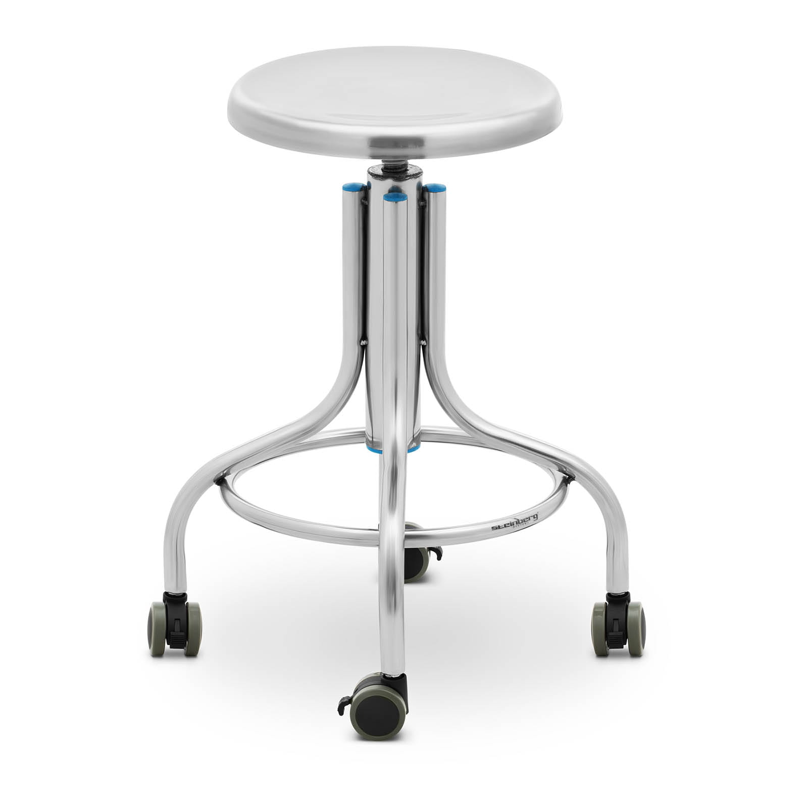 Mobilny stołek, taboret laboratoryjny z regulacją wysokości