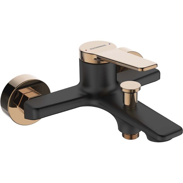 KUCHINOX Bateria wannowa ścienna ALANIS czarna/różowe złoto BQI_810D