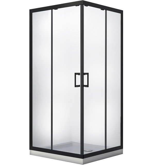 BESCO Kabina prysznicowa kwadratowa MODERN BLACK 80x80 szkło transpar