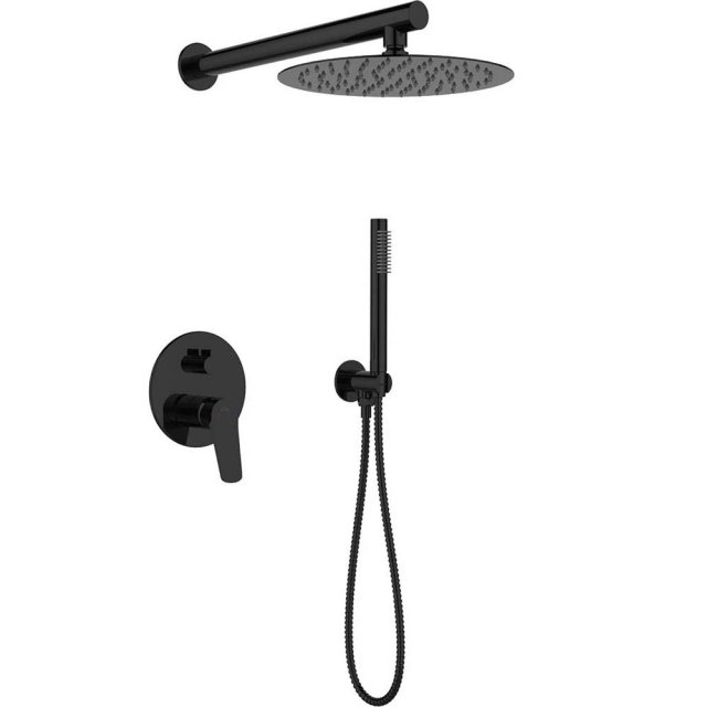 INVENA Zestaw prysznicowy podtynkowy ALONIA czarny BS-70-004-V