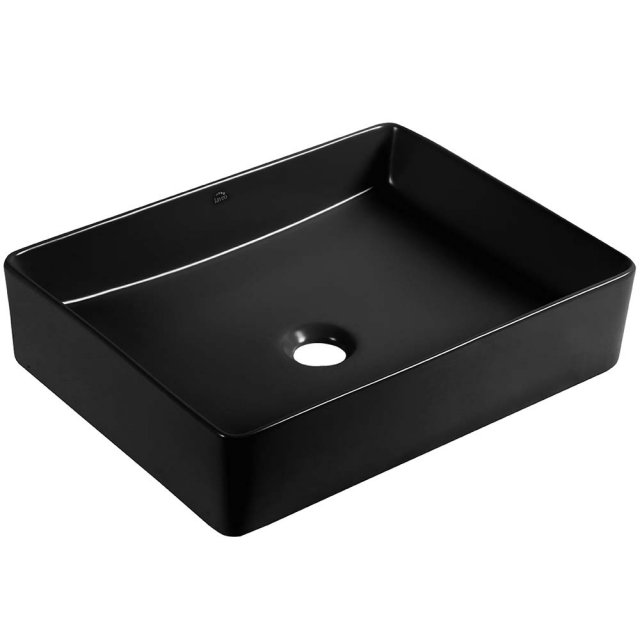 LAVEO Umywalka nablatowa KVADRATO 47x36 cm ceramiczna czarna VUK_B247