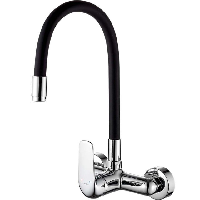 KUCHINOX Bateria zlewozmywakowa ścienna ELZA z elastyczną wylewką chr