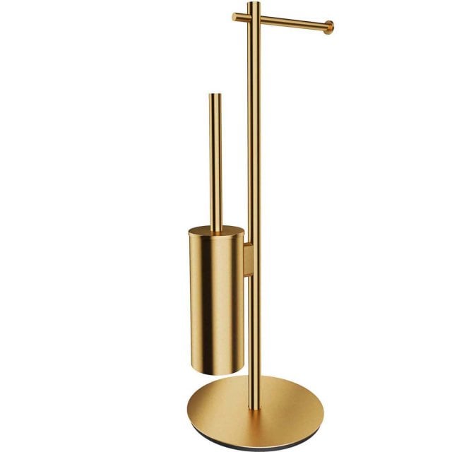 OMNIRES Stojak na papier i szczotkę WC MODERN PROJECT złoto szczotkow