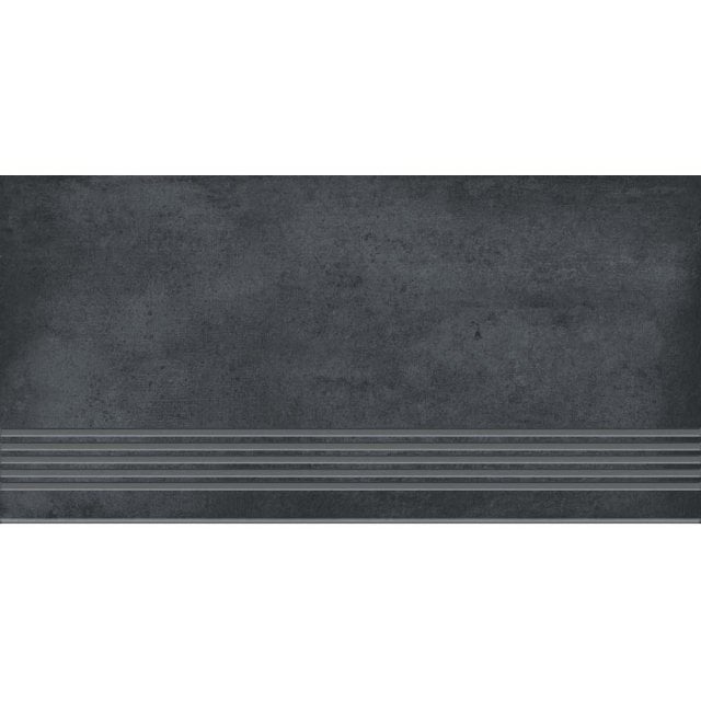 Gres szkliwiony stopnica SHADOW DANCE graphite structure mat 29,8x59,
