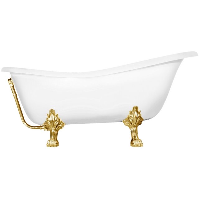 BESCO Wanna wolnostojąca OTYLIA 170x77 cm nogi złote #WKO-170W+ZL