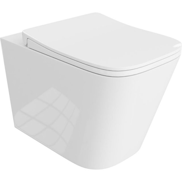 LAVITA Miska WC podwieszana MELA bezkołnierzowa z deską duroplastową
