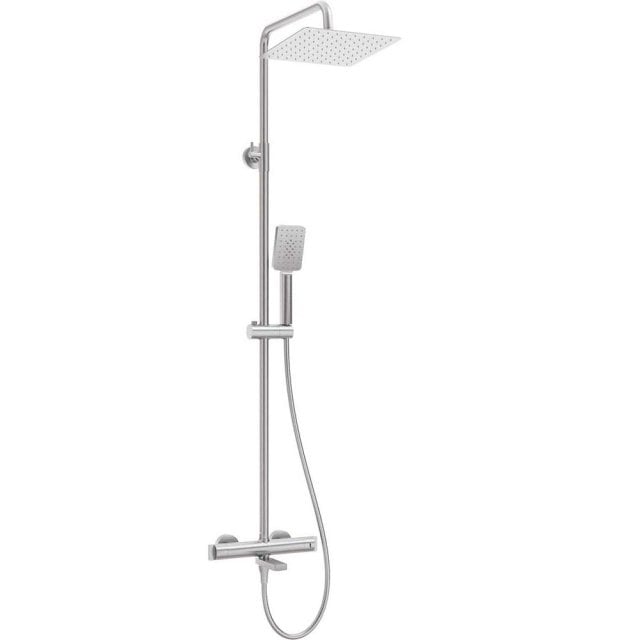 DEANTE Deszczownica THERM z baterią wannową termostatyczną stal szczo