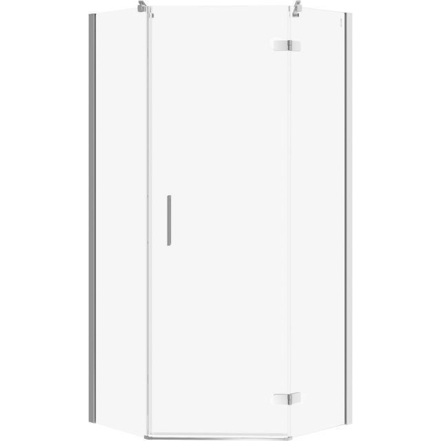 CERSANIT Kabina prysznicowa pięciokątna JOTA prawa chrom 90x90x195 sz