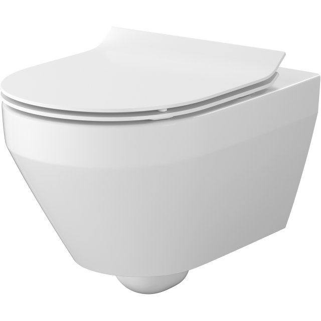 CERSANIT Miska podwieszana CREA PRO oval, spłukiwanie wirowe, deska s